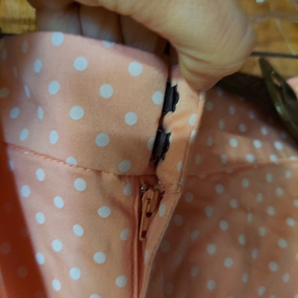 Torrid We Swear By The Fit Peach & White Polka Dot Patterned W/ Belt Short - Picture 9 of 11